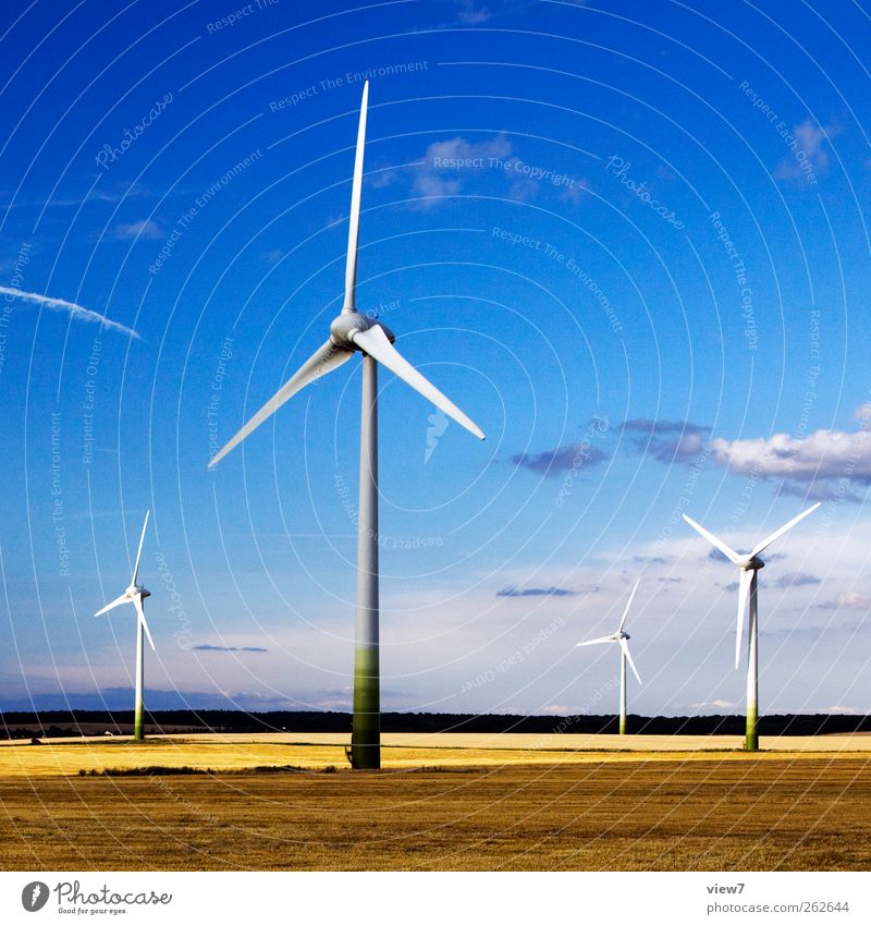 windmills Construction site Energy industry Machinery Wind energy plant Environment Nature Landscape Climate Beautiful weather Industrial plant Metal Line