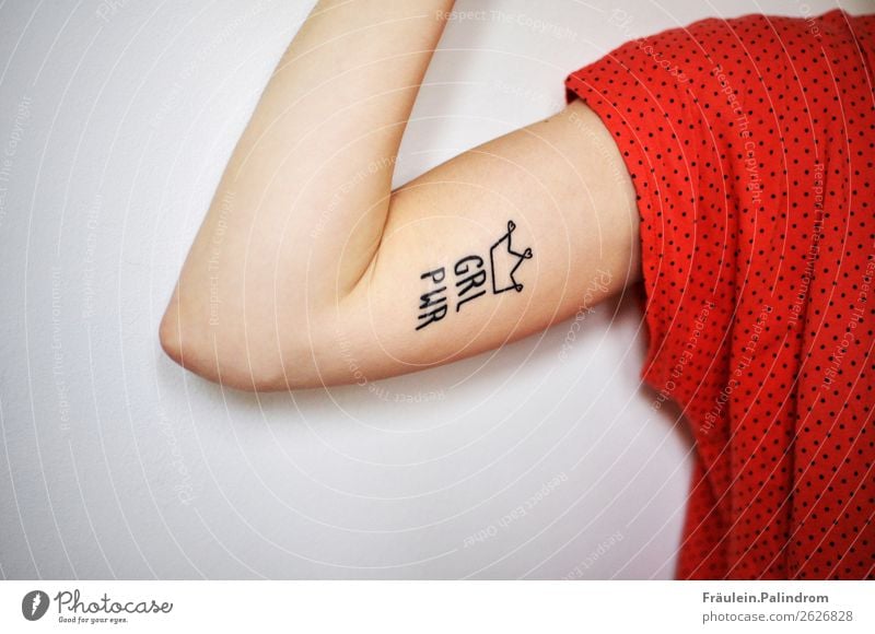 GIRL POWER feminism tattoo  a Royalty Free Stock Photo from Photocase