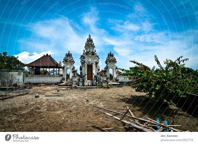 the spirits of the temple Art Sculpture Architecture Culture Temple Hinduism Bali Environment Sky Clouds Beautiful weather Exotic Volcano Indonesia