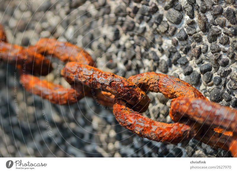 Rusty chain in front of wall Leisure and hobbies Vacation & Travel Trip Beach Ocean Waves Sports Aquatics Machinery Industry Nature Island Navigation Harbour