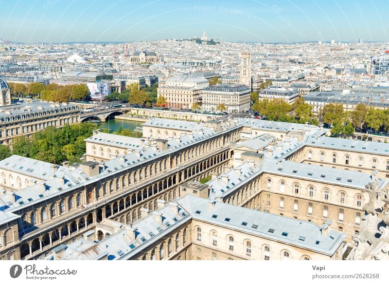 Paris cityscape with aerial architecture Beautiful Vacation & Travel Tourism Sightseeing City trip Summer vacation Architecture Landscape Sky Cloudless sky
