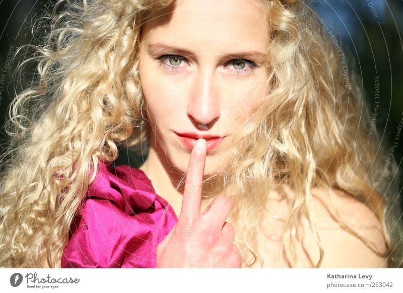 Shh, it's spring! Lifestyle Beautiful Human being Feminine Young woman Youth (Young adults) Hair and hairstyles Fingers 1 18 - 30 years Adults Blonde