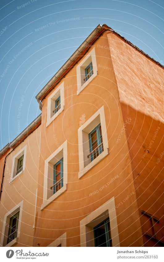 Narbonne XVII Southern France Small Town House (Residential Structure) Manmade structures Building Architecture Facade Window Old Poverty Esthetic Orange Blue