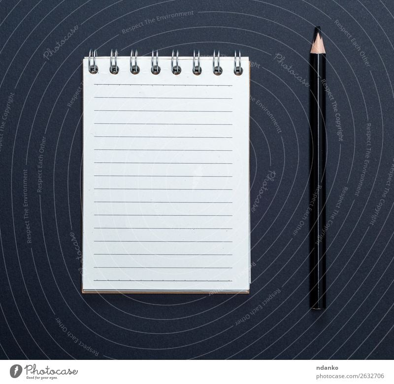 Blank Pages of an Open Sketchbook with a Black Pencil Stock Photo - Image  of copy, ideas: 126200700