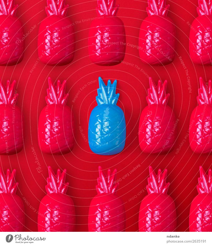 many red and one blue plastic toy pineapples Fruit Playing Decoration Toys Plastic Exceptional Simple Bright Cute Blue Red Loneliness Colour Idea Pineapple