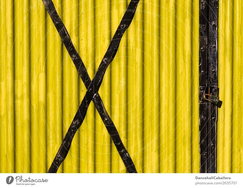 X l Industry Metal Steel Sign Digits and numbers Sharp-edged Simple Retro Yellow Black Colour Perspective Politics and state Protest Symmetry Future