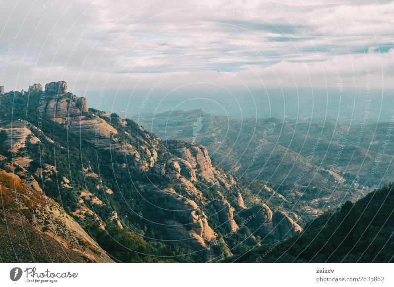 landscape of catalonia mountains on a day with clouds Beautiful Vacation & Travel Tourism Trip Mountain Environment Nature Landscape Sky Clouds Tree Park Forest