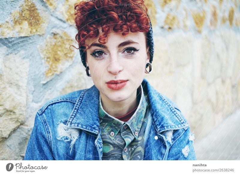 Beautiful and young redhead woman Lifestyle Style Hair and hairstyles Face Human being Feminine Androgynous Woman Adults Youth (Young adults) Youth culture