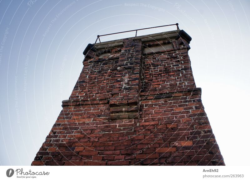 fishing tower Wismar Ruin Tower Wall (barrier) Wall (building) Facade Monument Stone Brick Old Firm Tall Blue Red Decline Colour photo Exterior shot Pattern