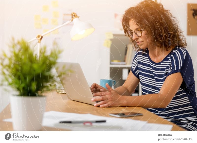 Woman working Design Happy Desk Success Work and employment Profession Workplace Office Business Career Computer Notebook Keyboard Screen Technology Human being