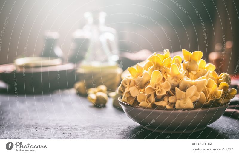 Bowl with fresh tortellini Food Dough Baked goods Nutrition Lunch Asian Food Style Design Table Restaurant Background picture Cooking Ravioli Tortellini