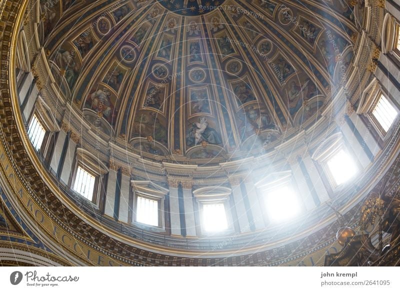 Rome VIII - A ray of hope Vatican Italy Dome Manmade structures Domed roof Window Tourist Attraction Landmark St. Peter's Cathedral Illuminate Exceptional