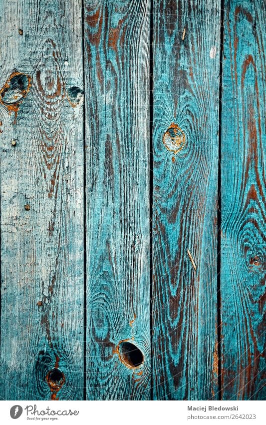 Old wooden wall with peeling paint. Wallpaper Village Wall (barrier) Wall (building) Garden Blue Living or residing background Grunge Rustic vintage Weathered
