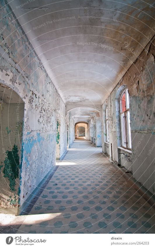 The hallway Deserted House (Residential Structure) Manmade structures Building Architecture Sanitarium Sanatorium Wall (barrier) Wall (building) Window Door