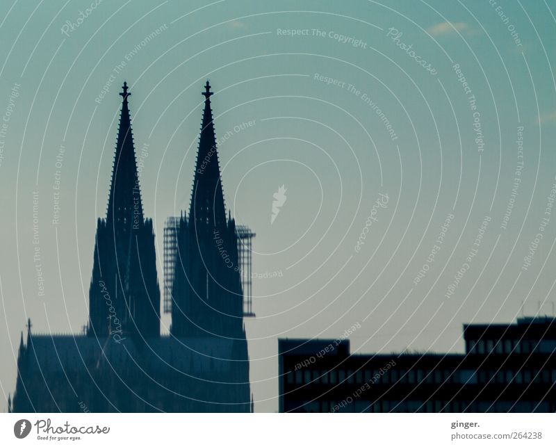 City with points and edges Cologne Cologne Cathedral Church Dome Manmade structures Building Architecture Tourist Attraction Landmark Dark Spire Sharp-edged