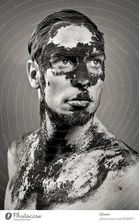 decay Coffee Human being Masculine Young man Youth (Young adults) 18 - 30 years Adults Sculpture Short-haired Old Sadness To dry up Dirty Dark Strong Honor