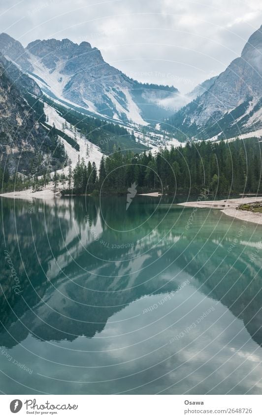 Braies Wild Lake - Lago di Braies Environment Nature Landscape Tree Water Sky Heaven Clouds Alps Mountain South Tyrol Pragser Wildsee Lake Prags Wildsee Hiking