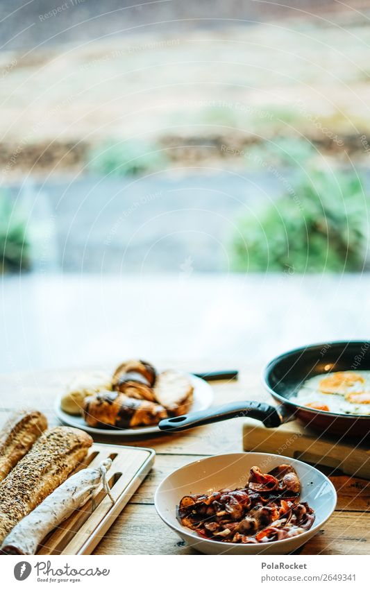 #AS# breakfast is the best Lifestyle Happy Breakfast Croissant Baguette Pan Egg Bacon Productive Breakfast table Morning break Surprise Joy To enjoy
