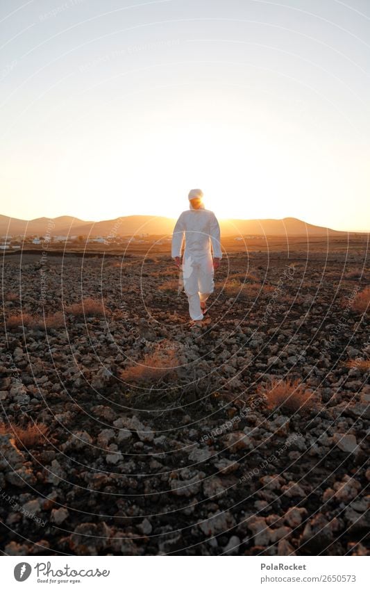 #AS# Traveller Art Esthetic Mars Martian landscape Carnival costume Costume Disguised Astronaut Territory Stony Fuerteventura Walking Tourist Traveling
