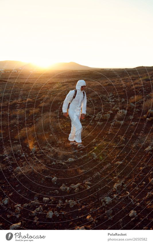 #AS# Lost Human being Masculine Young man Youth (Young adults) Walking Costume Carnival costume Desert Mars Martian landscape White Tidy up Doomed Moon