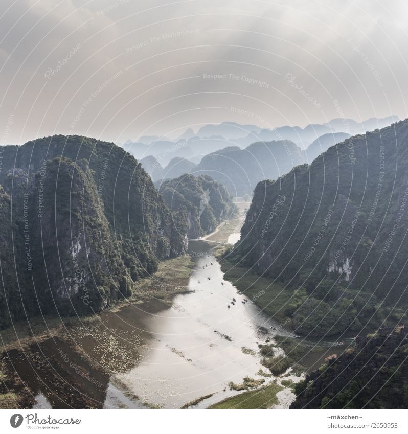 Tràng An - Ninh Binh - Vietnam Environment Nature Landscape Elements Earth Weather Fog Hill Rock Mountain Vacation & Travel Natural staggered silhouttes
