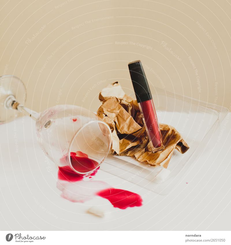 a mess Beverage Alcoholic drinks Wine Lifestyle Shopping Style Design Save Beautiful Cosmetics Make-up Lipstick Night life Cleanliness Voracious Alcoholism