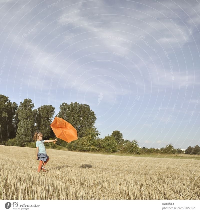 isn't always a little April? Feminine Child Girl Infancy 1 Human being 3 - 8 years Environment Nature Sky Summer Weather Beautiful weather Field Happiness