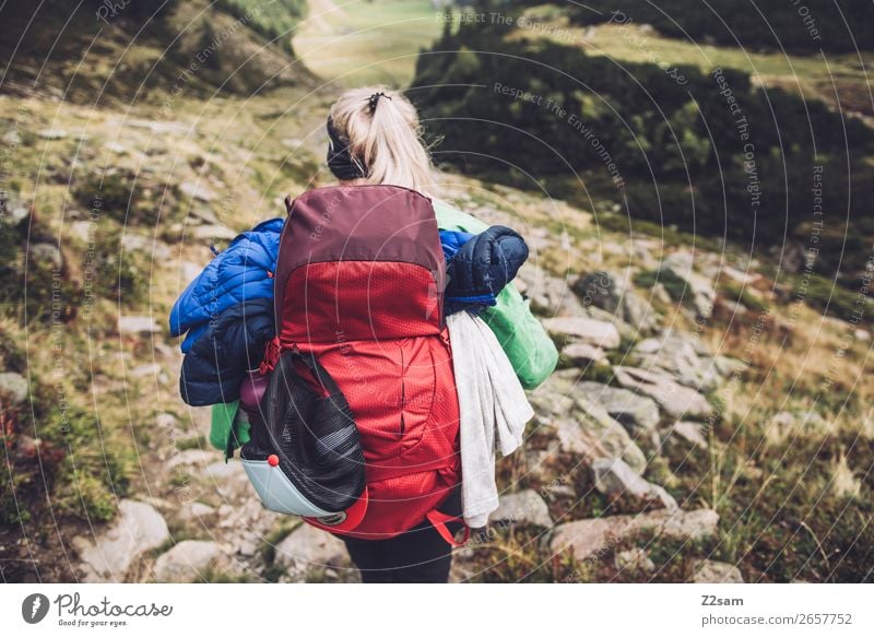 Young woman hiking | E5 Leisure and hobbies Vacation & Travel Adventure Expedition Hiking Youth (Young adults) 18 - 30 years Adults 30 - 45 years Nature