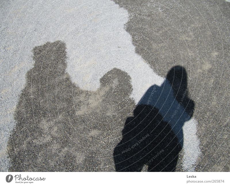 shadow play Woman Adults Stone Water Dark Bright Wet Dry Lanes & trails Silhouette Exterior shot Day Light Shadow Contrast Bird's-eye view Upper body Profile