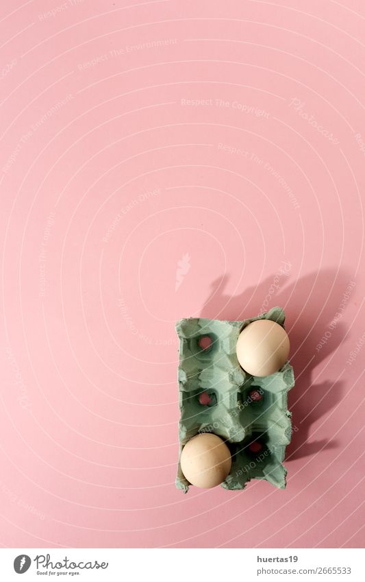 Fresh Eggs on pink background Food Breakfast Delicious Natural Above Yellow Pink proteins Chicken Organic Health healthy Farm Ingredients Raw Vertical