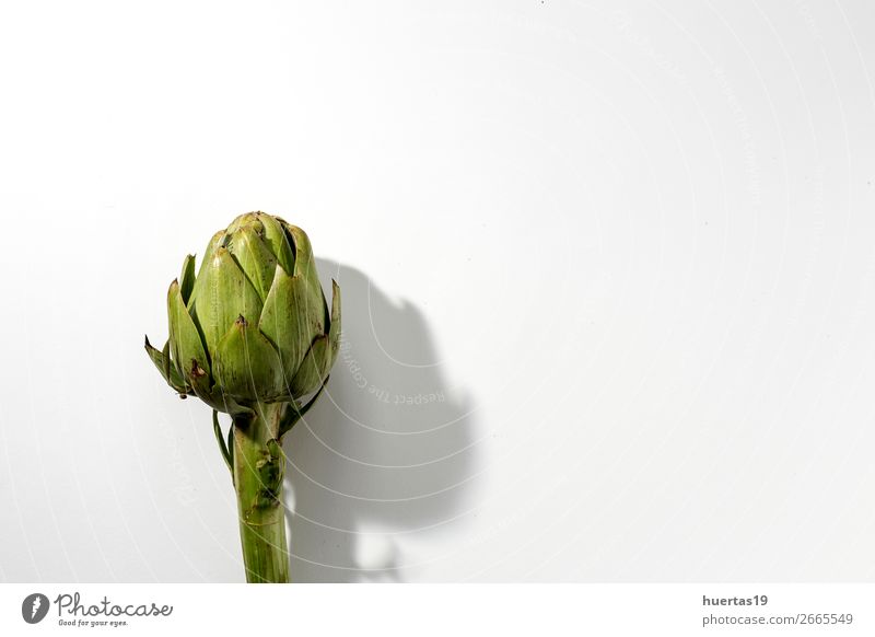 Fresh raw artichokes. On white background. Food Vegetable Nutrition Vegetarian diet Diet Delicious Natural Above Green White Artichoke Raw Detox Health healthy