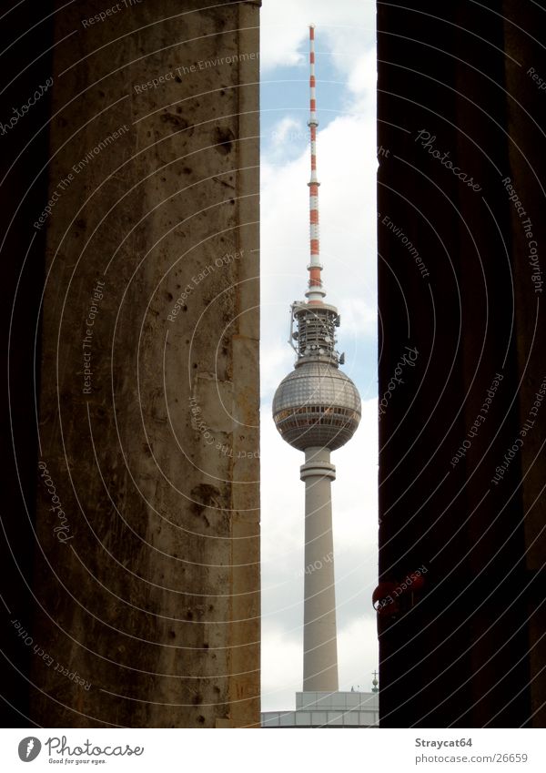 Berlin - Television Tower Clouds Architecture Berlin TV Tower Column Sky Graffiti Museum