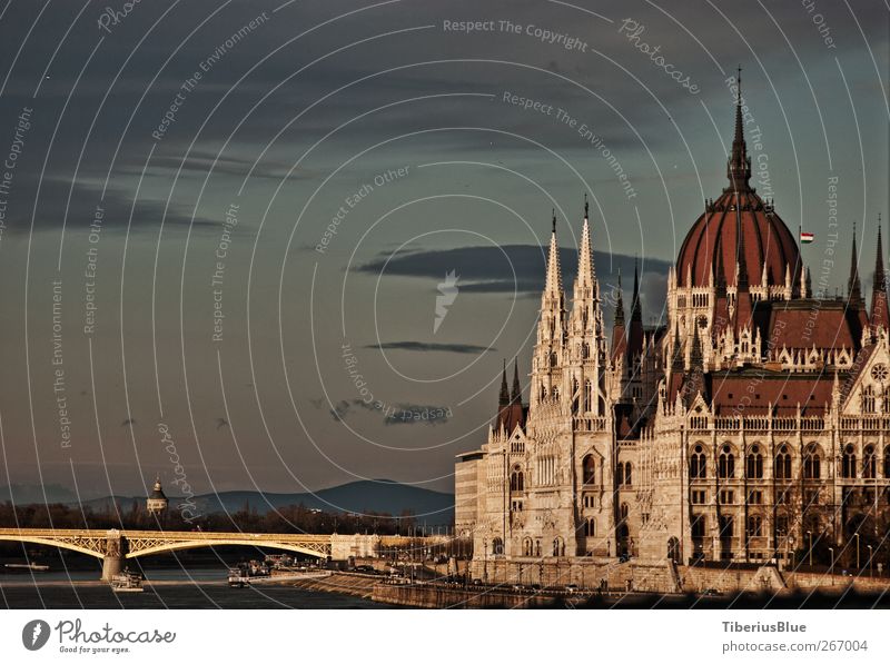 Budapest Parliament from the Chain Bridge City trip Architecture Capital city Old town Palace Manmade structures Building Tourist Attraction Landmark Monument