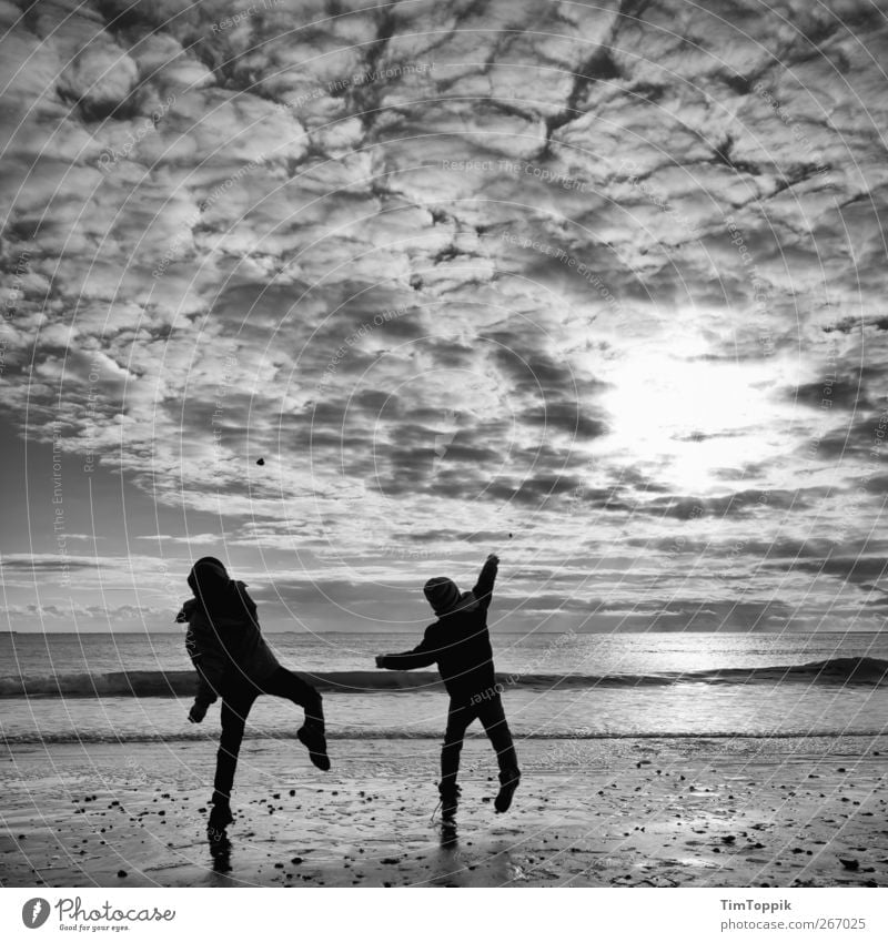 Borkum Bounce #2 North Sea Vacation & Travel North Sea coast North Sea Islands East frisian island Sky Clouds in the sky Sunset Playing Throw Dusk Evening sun