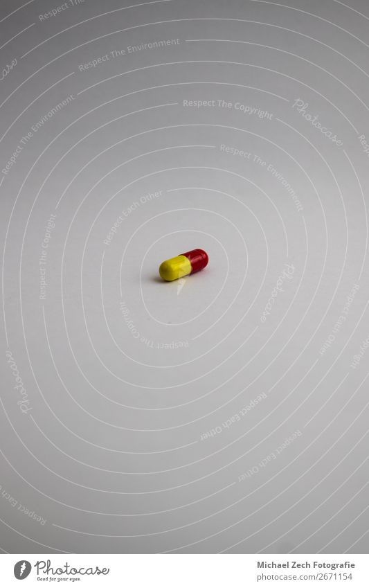 pill in red and yellow color on white background Bowl Medical treatment Illness Medication Science & Research Wood Blue Yellow Pink Red White Colour Pill
