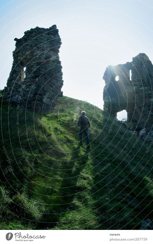 castle ruins Vacation & Travel Tourism Man Adults 1 Human being 45 - 60 years Slovakia Castle Ruin Architecture Stone Old Historic Uniqueness fortress tower