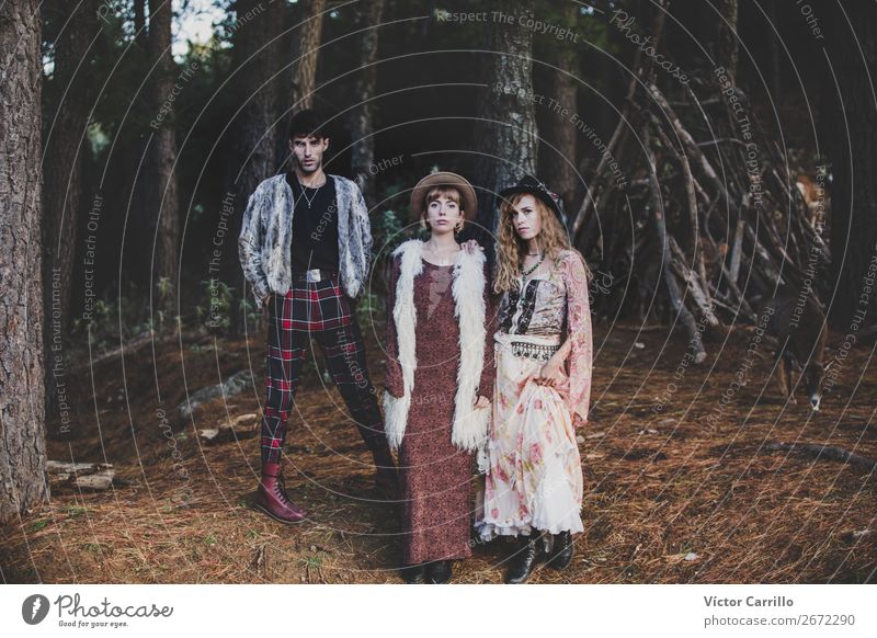 A group of Friends Standing in the Woods Human being Masculine Feminine Young woman Youth (Young adults) Young man Woman Adults Man Family & Relations