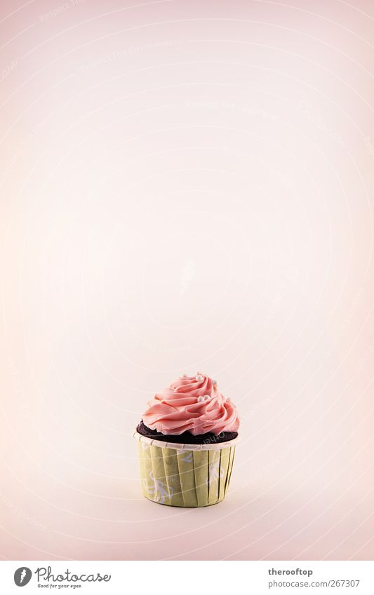 The Cupcake Food Dairy Products Cake Dessert Ice cream Candy Exotic Delicious Sweet Yellow Pink Colour photo Studio shot Structures and shapes Deserted