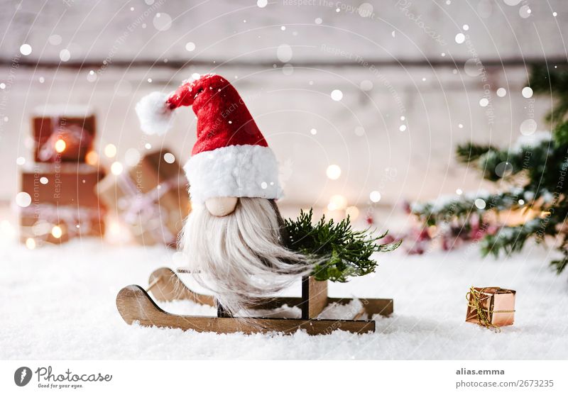 Santa Claus on his sleigh Christmas & Advent Sleigh Winter Card Snow Snowfall Vintage Gift Sledding Beautiful Christmas gift Christmas wish Santa Claus hat