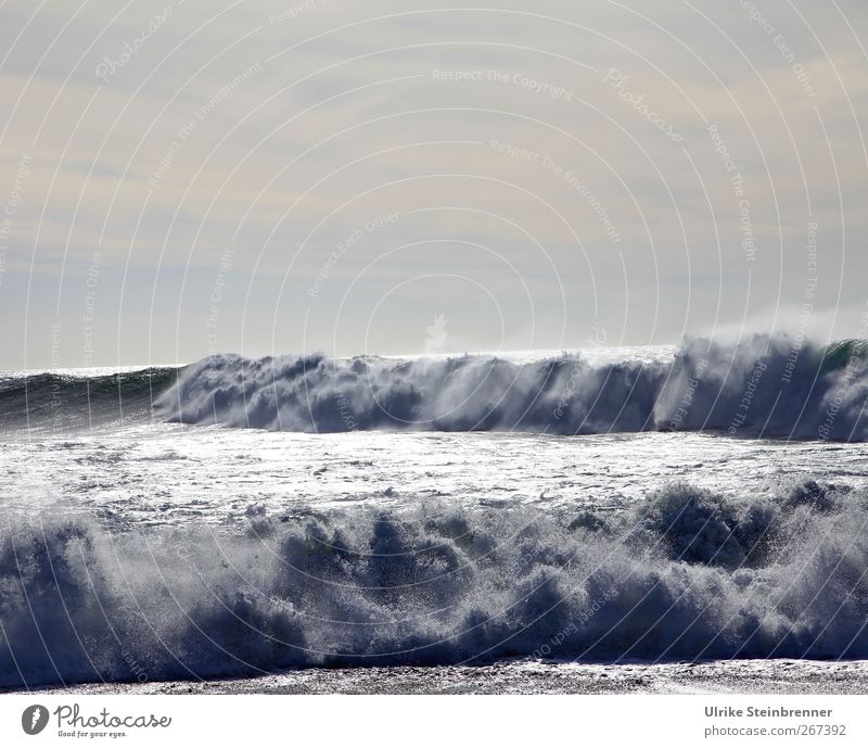 Crusher II Nature Elements Water Sky Waves Coast Ocean Atlantic Ocean Island Fuerteventura Movement Threat Fresh Wild Power Surf White crest Energy industry