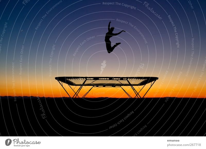 trampoline silhouette Lifestyle Style Joy Healthy Athletic Leisure and hobbies Vacation & Travel Summer Sports Fitness Sports Training Sportsperson Human being