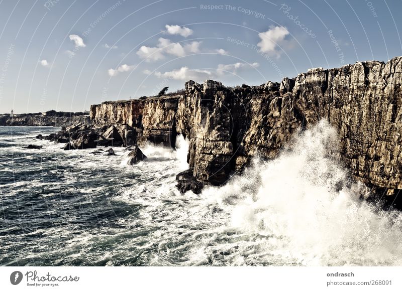 Boca do Inferno. Lisboa. Vacation & Travel Tourism Trip Adventure Far-off places Freedom Ocean Waves Elements Water Sky Cloudless sky Spring Summer Coast Bay