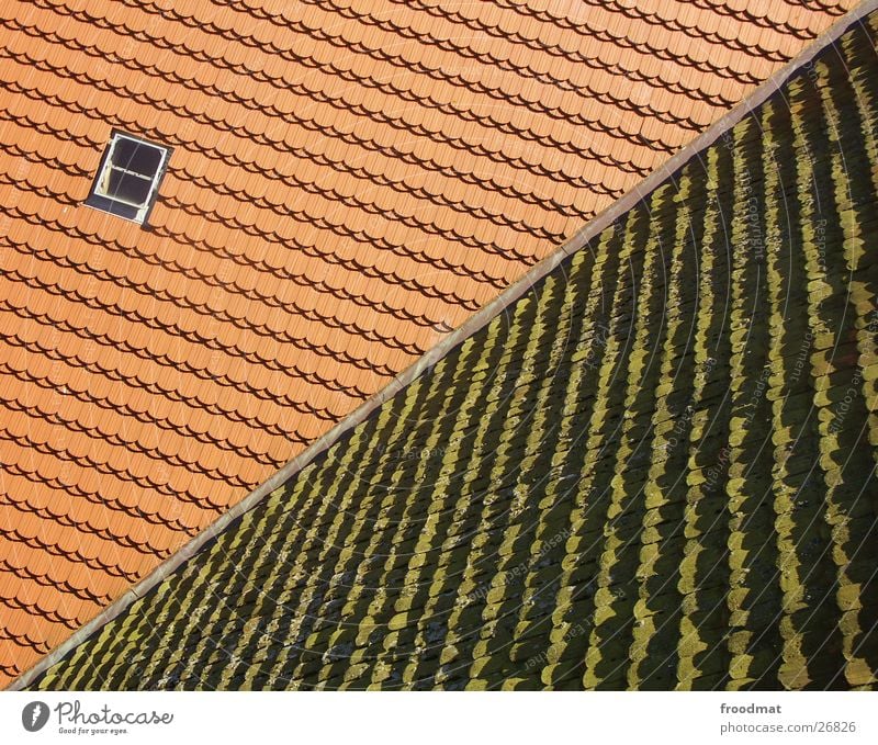 old - new - diagonal Roof Converse Diagonal Skylight Pattern Bird's-eye view Window Opposite Architecture roof tiles Structures and shapes Crazy
