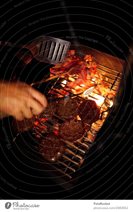#AS# NightBruzzler Food Nutrition Esthetic Barbecue (event) Night mood Steak Bacon Delicious Hamburger Cheeseburger BBQ BBQ season Exterior shot Fire