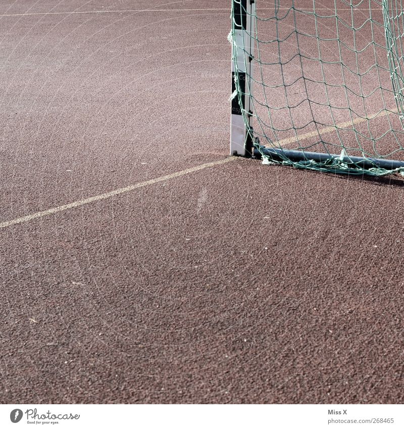 corner Leisure and hobbies Sports Sporting Complex Football pitch Hard court Goal Goal line Net Colour photo Subdued colour Exterior shot Abstract Deserted