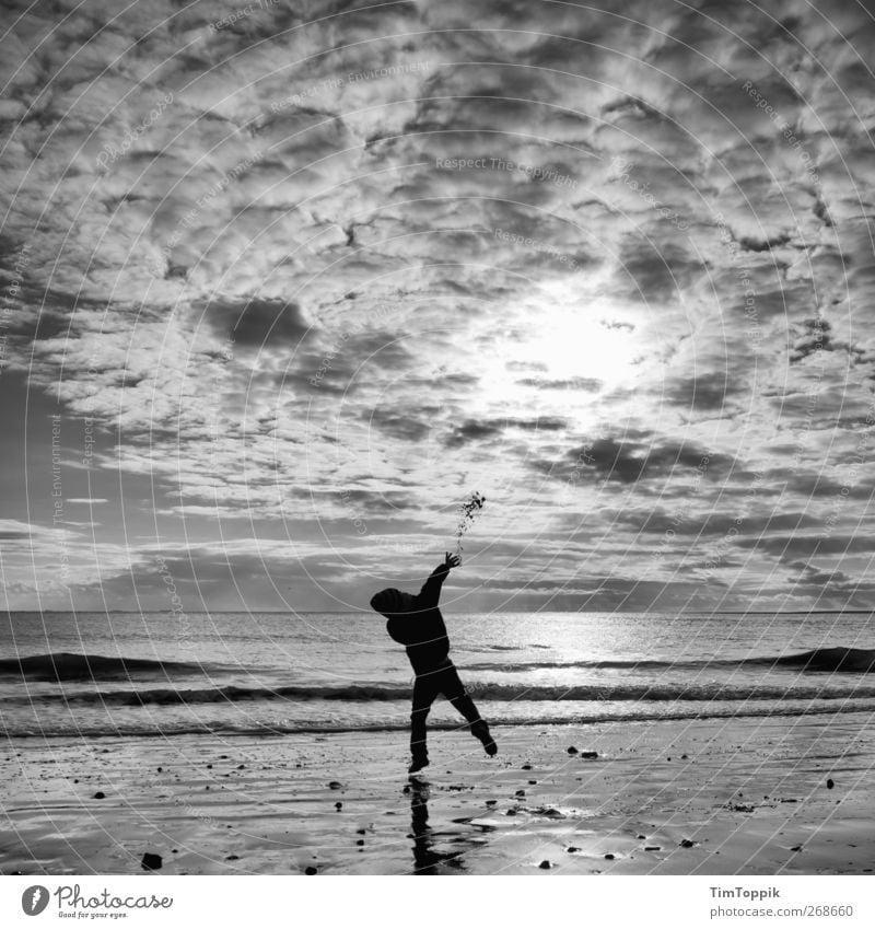 Borkum Bounce #7 North Sea North Sea coast North Sea beach North Sea Islands East frisian island Sky Ocean Clouds in the sky Sunset Playing Throw 1 Person