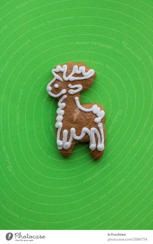 Reindeer to bite on Food Dough Baked goods Candy Feasts & Celebrations Christmas & Advent Paper Lie Delicious Crazy Sweet Trashy Green To enjoy cookie cutter