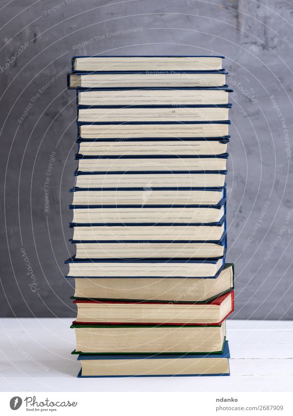 stack of books in a blue cover Lifestyle Reading Science & Research School Academic studies Book Library Paper Collection Old Blue Gray White Wisdom literary