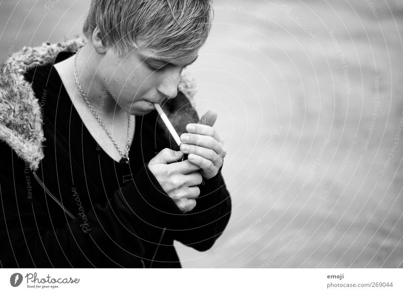 old smoke Masculine Young man Youth (Young adults) 1 Human being 18 - 30 years Adults Industrial plant Dark Hip & trendy Smoking Cigarette Black & white photo