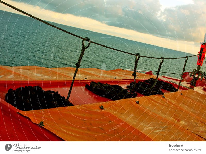 Rescue - Orange Ocean Dinghy Watercraft Damp Wet Evening sun Covers (Construction) Navigation Sweden Rope Crazy Snail
